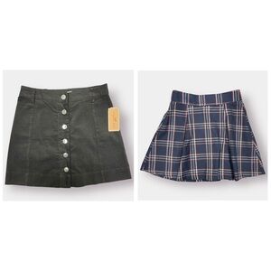 Cooper Key 2 Skirt Set Plaid Mini Skirt Black Mini Skirt Size Small Juniors